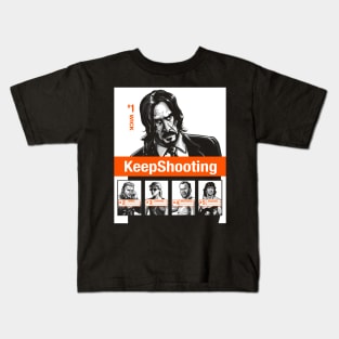 KeepShooting (black tee) Kids T-Shirt